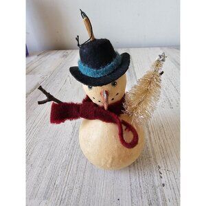 Vintage rowe snowman gourd ornament‎ tree Xmas decor unique